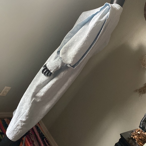 Beautiful Elegant Light Blue Floral Pioneer Patterned Long Sleeve Dress - Picture 9 of 17